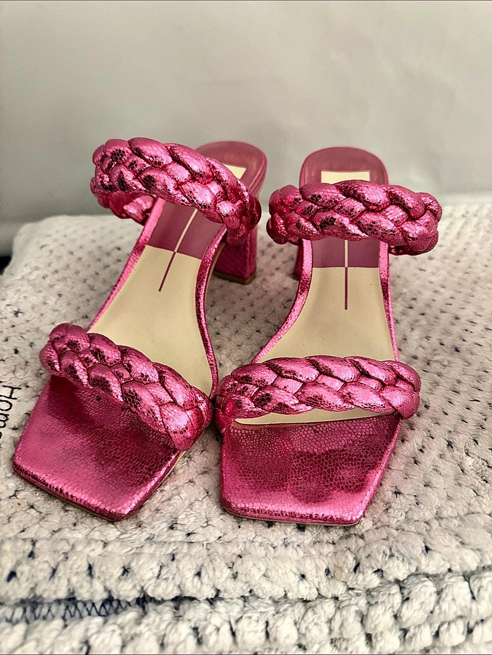 dolce vita Paily Braided Heeled Sandal Hot Shiny Pink